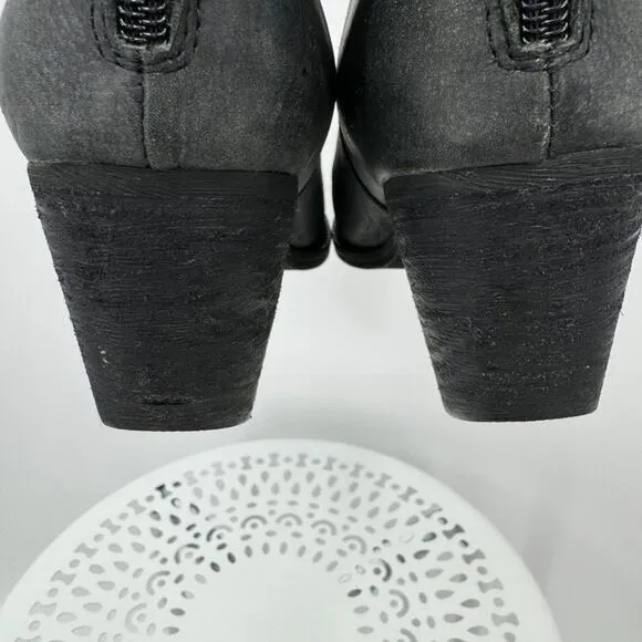 Jeffrey Campbell Rosmore gray nubuck leather zip ankle boots 7.5