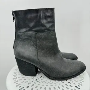 Jeffrey Campbell Rosmore gray nubuck leather zip ankle boots 7.5