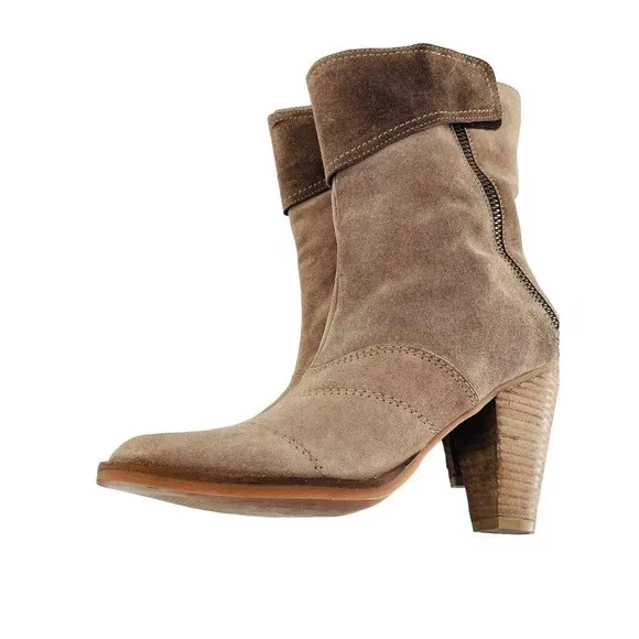 Jeffrey Campbell Zipper Calf Suede Two Toned Boots Size US 8.5