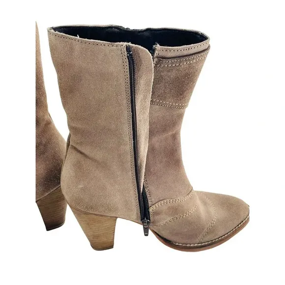 Jeffrey Campbell Zipper Calf Suede Two Toned Boots Size US 8.5