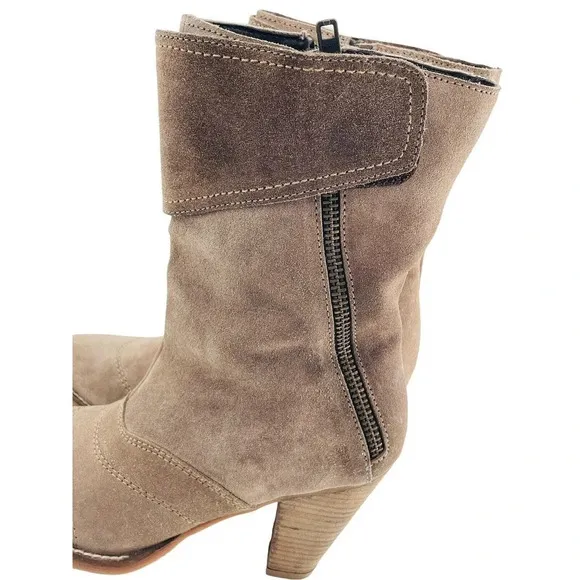 Jeffrey Campbell Zipper Calf Suede Two Toned Boots Size US 8.5