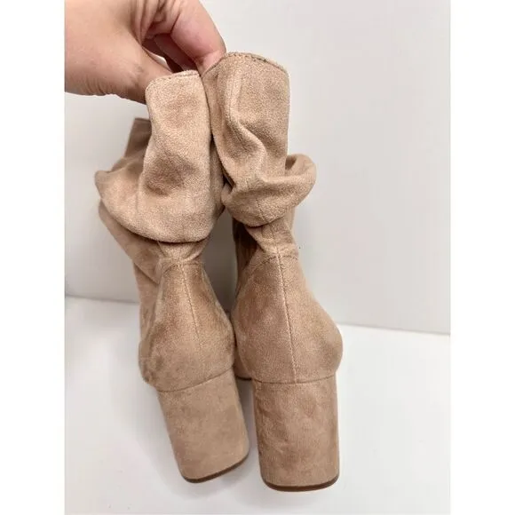 Jessica Simpson Boots Women Size 8 Dark Beige Aysira Faux Suede Booties