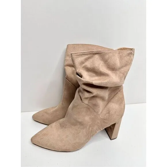 Jessica Simpson Boots Women Size 8 Dark Beige Aysira Faux Suede Booties