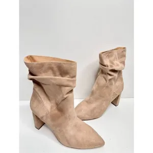 Jessica Simpson Boots Women Size 8 Dark Beige Aysira Faux Suede Booties
