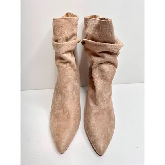 Jessica Simpson Boots Women Size 8 Dark Beige Aysira Faux Suede Booties