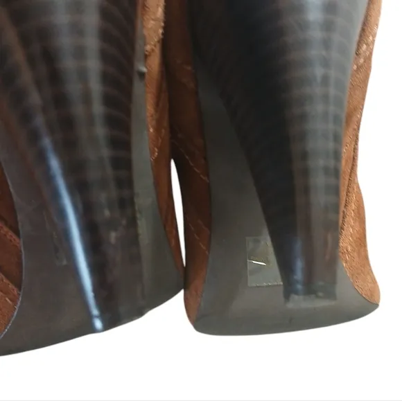 Jessica Simpson Brown Suede Knee High Boots Vernica Tall Heeled Boots sz 9 B
