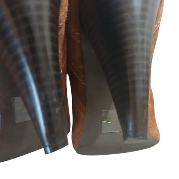 Jessica Simpson Brown Suede Knee High Boots Vernica Tall Heeled Boots sz 9 B