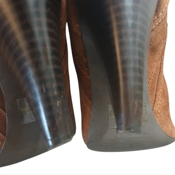 Jessica Simpson Brown Suede Knee High Boots Vernica Tall Heeled Boots sz 9 B