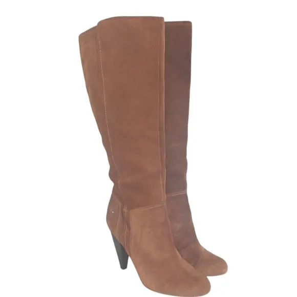 Jessica Simpson Brown Suede Knee High Boots Vernica Tall Heeled Boots sz 9 B
