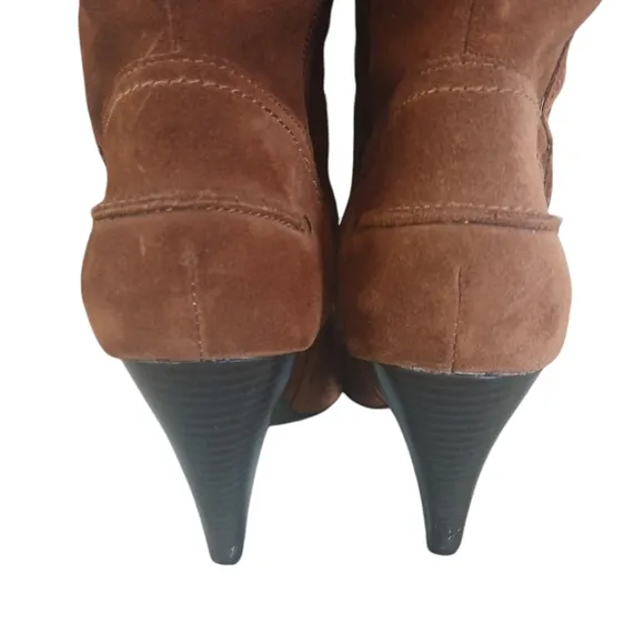 Jessica Simpson Brown Suede Knee High Boots Vernica Tall Heeled Boots sz 9 B