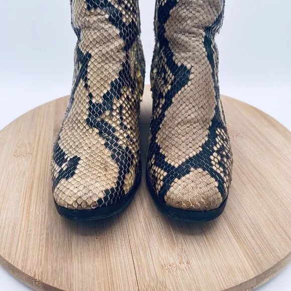 Jimmy Choo Ankle Boots Womens 6 36 Tan Crocodile Leather Booties