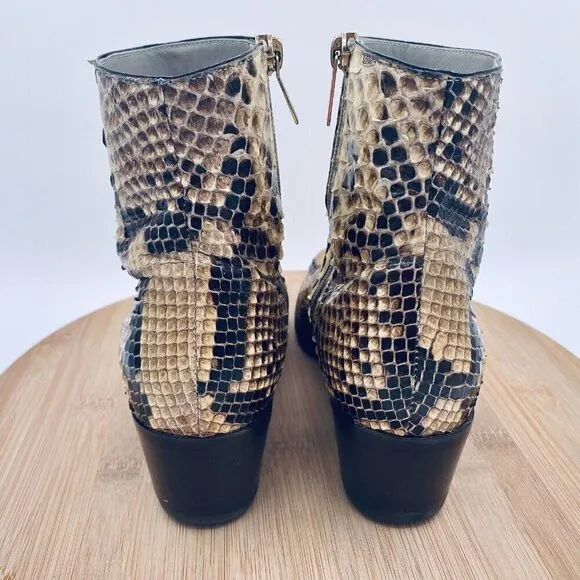 Jimmy Choo Ankle Boots Womens 6 36 Tan Crocodile Leather Booties