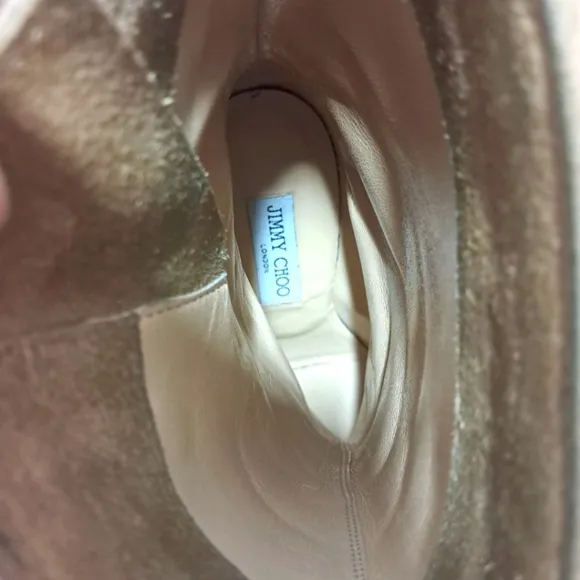 Jimmy Choo DART Tan Suede Biker Boots Size 7