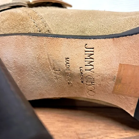 Jimmy Choo DART Tan Suede Biker Boots Size 7