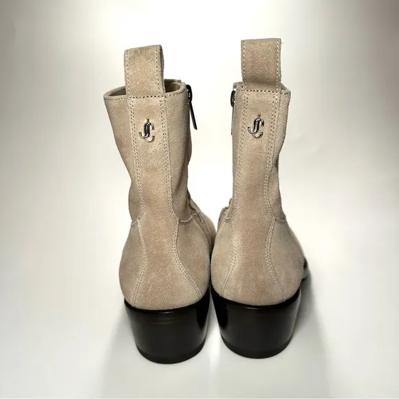 Jimmy Choo - Kaia K-Jessie Ankle Boots Beige Suede  Size 38 or U.S. 8 New…
