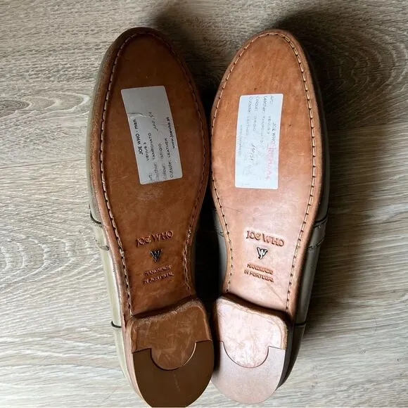 Joe Who Shoes Loafer Venus 3 Tampnato Leather Handmade Portugal Gray 41  US 8.5
