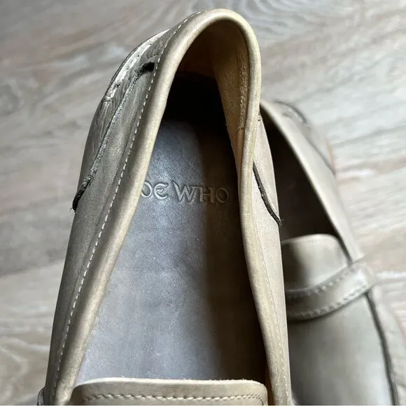 Joe Who Shoes Loafer Venus 3 Tampnato Leather Handmade Portugal Gray 41  US 8.5