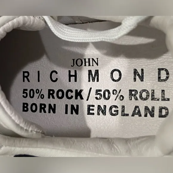 John Richmond  Rhinestone Embellished Leather Fashion Sneaker White Size 36 New