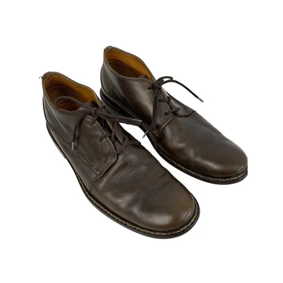 John Varvatos Mens Brown Leather Lace-Up Shoes Size 11 Handmade Italy VTG 8768