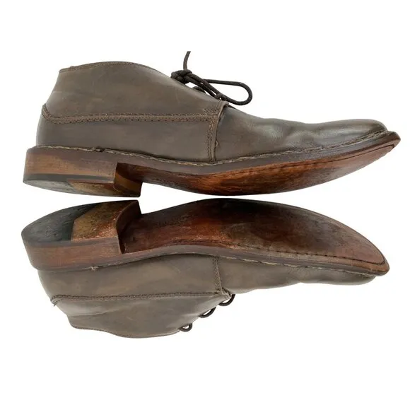 John Varvatos Mens Brown Leather Lace-Up Shoes Size 11 Handmade Italy VTG 8768