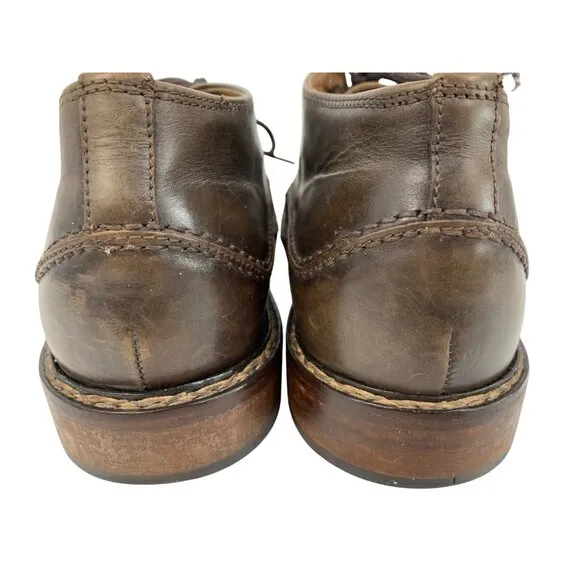 John Varvatos Mens Brown Leather Lace-Up Shoes Size 11 Handmade Italy VTG 8768