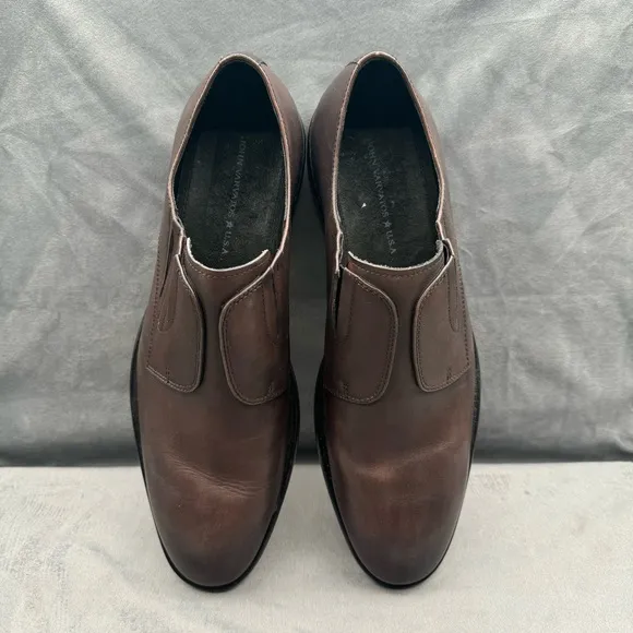 JOHN VARVATOS NYC Cut Espresso Leather Slip-On Derby Shoe Size 10M‎