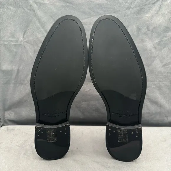 JOHN VARVATOS NYC Cut Espresso Leather Slip-On Derby Shoe Size 10M‎