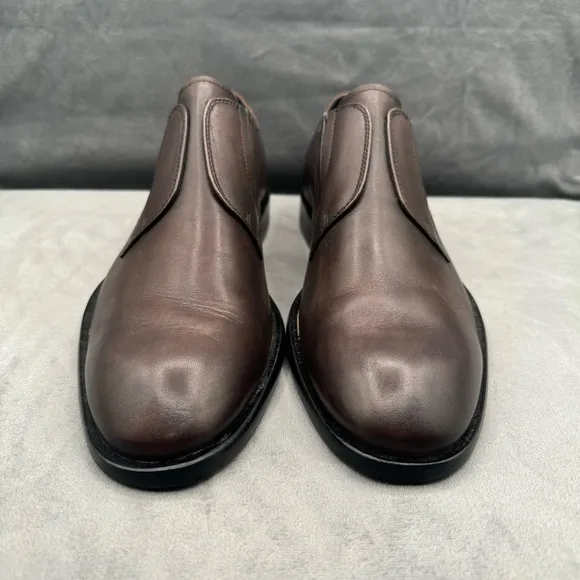 JOHN VARVATOS NYC Cut Espresso Leather Slip-On Derby Shoe Size 10M‎