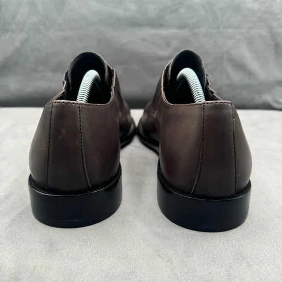 JOHN VARVATOS NYC Cut Espresso Leather Slip-On Derby Shoe Size 10M‎