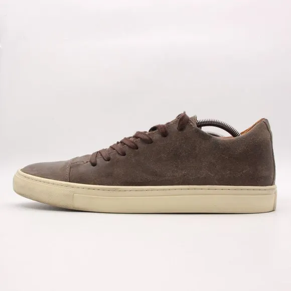 John Varvatos Reed 315 Men's 11.5 Brown Gray Waxed Suede Leather Sneakers