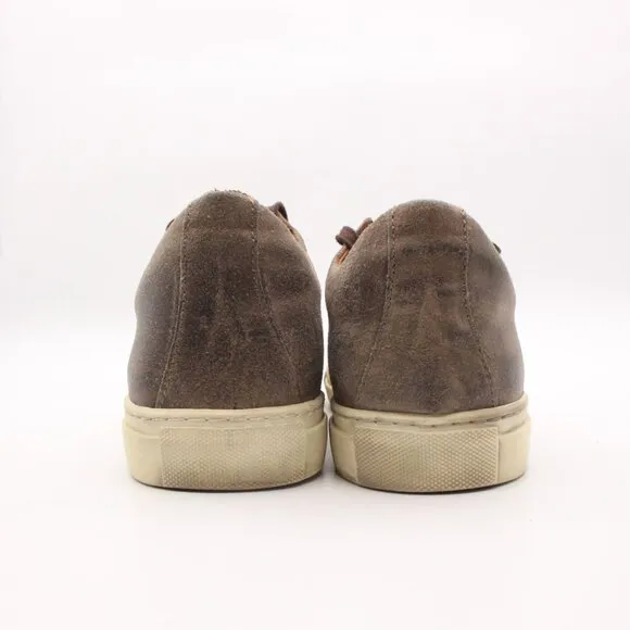 John Varvatos Reed 315 Men's 11.5 Brown Gray Waxed Suede Leather Sneakers