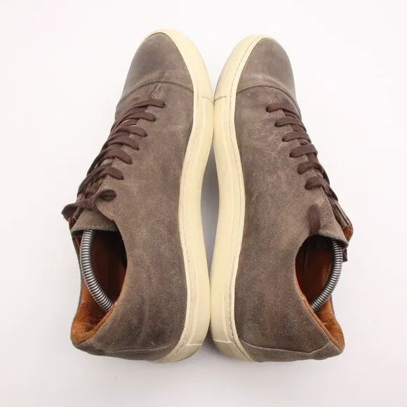 John Varvatos Reed 315 Men's 11.5 Brown Gray Waxed Suede Leather Sneakers