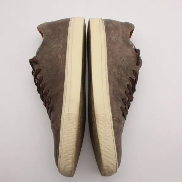 John Varvatos Reed 315 Men's 11.5 Brown Gray Waxed Suede Leather Sneakers