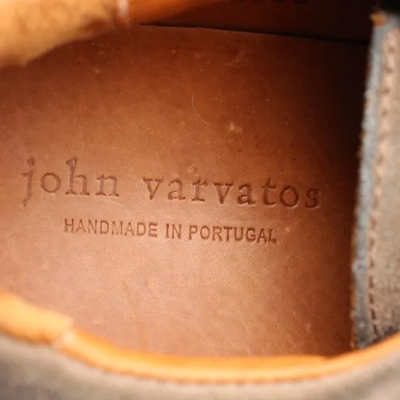 John Varvatos Reed 315 Men's 11.5 Brown Gray Waxed Suede Leather Sneakers