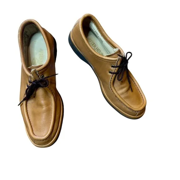 Johnson &amp; Murphy After Hours Brown Soft Leather Wallabee Shoes Size 9 W