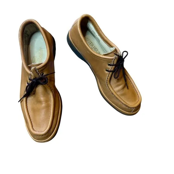 Johnson &amp; Murphy After Hours Brown Soft Leather Wallabee Shoes Size 9 W