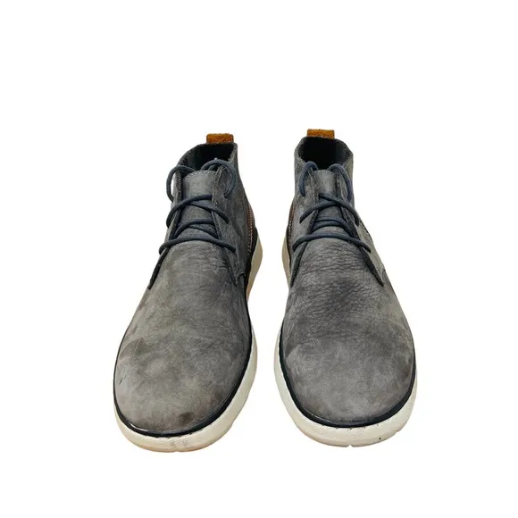 Johnson &amp; Murphy Mens Boots Farley 25-2757 Nubuck Leather Chukka‎ Gray Size 11M