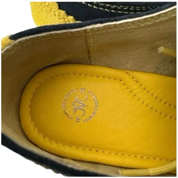 Johnston &amp; Murphy Derby Oxford Suede Shoes Blue Yellow Lime Women’s Size 8.5