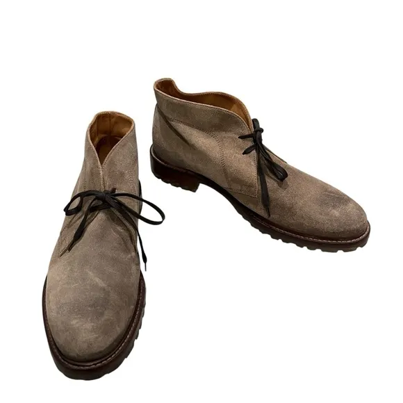Johnston &amp; Murphy Distressed Nubuck Leather Chukka Boots, Sz 10.5