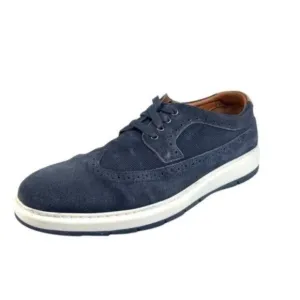 Johnston &amp; Murphy Elliston Wingtip Blue Suede Sneakers w/ Brogue Detailing