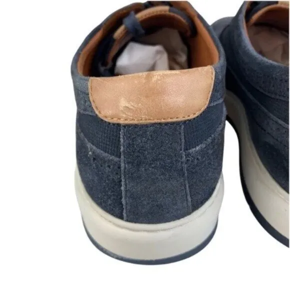 Johnston &amp; Murphy Elliston Wingtip Blue Suede Sneakers w/ Brogue Detailing