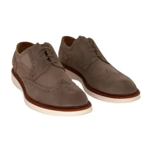 Johnston &amp; Murphy Jameson Short Wing Tip Taupe Italian Suede 11 M