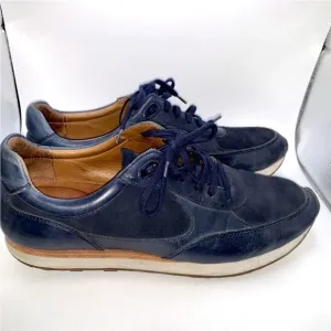 Johnston &amp; Murphy Malek Casual Sneakers Navy Blue Calkskin/ Suede US 8.5D