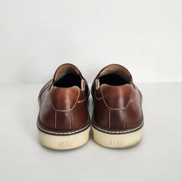 Johnston &amp; Murphy McGuffey Woven Men’s 8M Brown Leather Slip-On Shoes