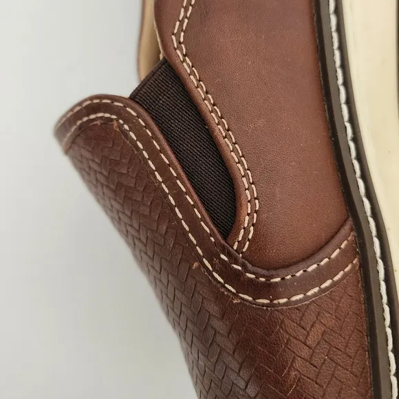 Johnston &amp; Murphy McGuffey Woven Men’s 8M Brown Leather Slip-On Shoes