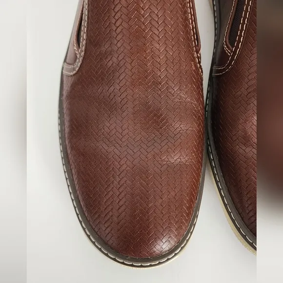 Johnston &amp; Murphy McGuffey Woven Men’s 8M Brown Leather Slip-On Shoes