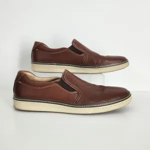 Johnston &amp; Murphy McGuffey Woven Men’s 8M Brown Leather Slip-On Shoes