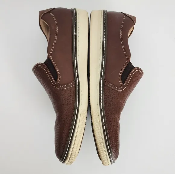 Johnston &amp; Murphy McGuffey Woven Men’s 8M Brown Leather Slip-On Shoes