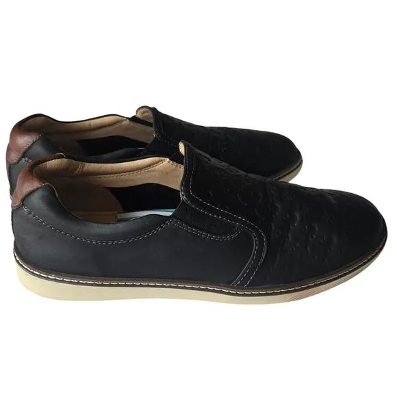 Johnston &amp; Murphy Men's McGuffey Skull Embossed Slip-On Shoes 9 1/2 M