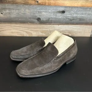 Johnston &amp; Murphy Mens Size 10M Slip On Loafers Brown Suede Sheepskin Leather